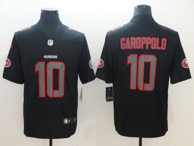 Men San Francisco 49ers #10 Garoppolo Nike Fashion Impact Black Color Rush Limited NFL Jerseys->youth nfl jersey->Youth Jersey